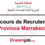 Offre d'emploi Concours de Recrutement Province Marrakech 2026 (2 Ingénieurs d’Etat) chez Province Marrakech à Marrakech