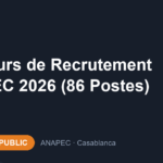 Offre d'emploi Concours de Recrutement ANAPEC 2026 (86 Postes)